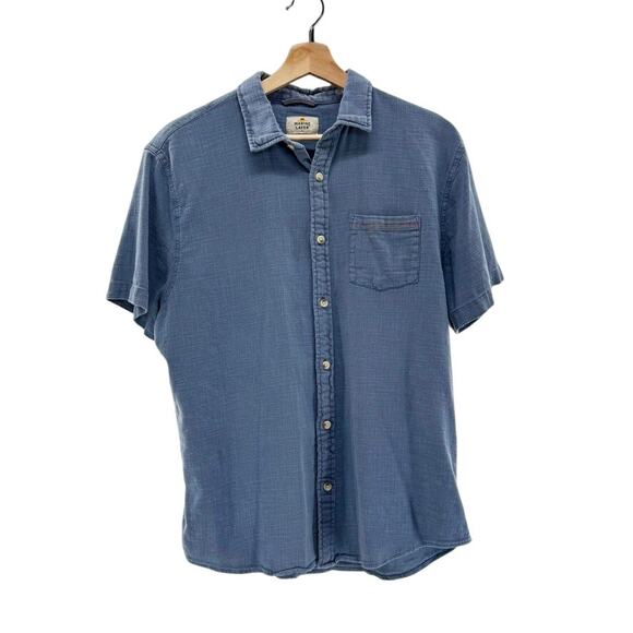 Marine Layer Mens Selvedge Button Up Short Sleeve M/L Shirt Casual Staple - Picture 1 of 7